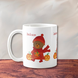 Mignonne Brown Ours Enfant Mug d'automne