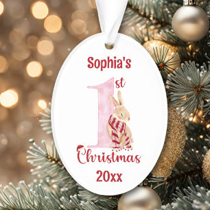 Mignonne Bunny rose numéro un premier Noël
