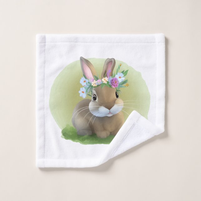 Mignonne Bunnyfor Pâques pour une humeur positive (Gant de toilette)