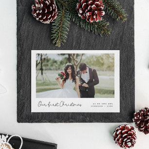 Mignonne caprice Notre premier carte photo de Noël