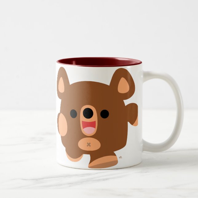 Mignonne caricature Énergétique Ours Mug (Droit)