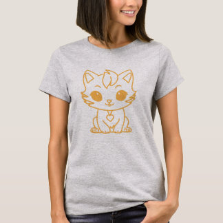 mignonne chatte femme t-shirt de base.