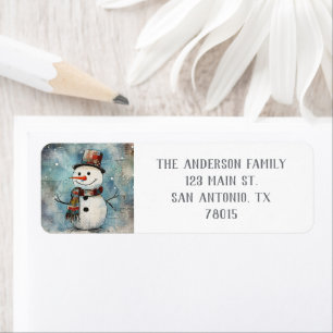 Mignonne Christmas Snowman Adresse de retour