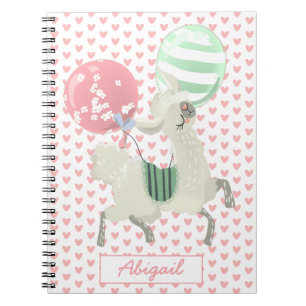 Mignonne Dancing Lama w. Ballons - Carnet pour enf