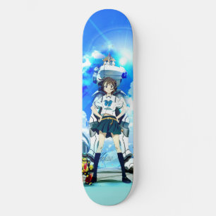 Mignonne dessin animé fille skateboard
