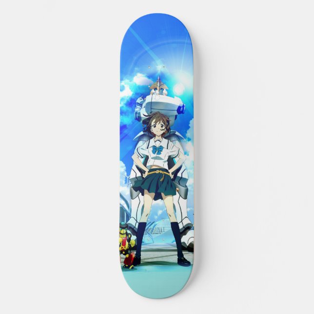 Mignonne dessin animé fille skateboard (Recto)