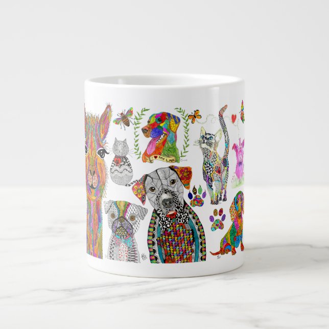 Mignonne et colorée d'association animale Mug (Devant)