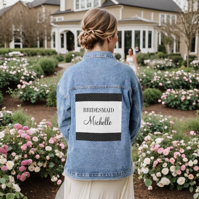 Mignonne femme de ménage mariage pois noir et blan (Mariage Retour)