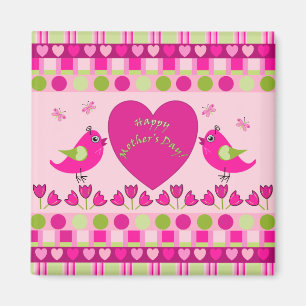 Mignonne fête des mères Aimant avec les oiseaux, l