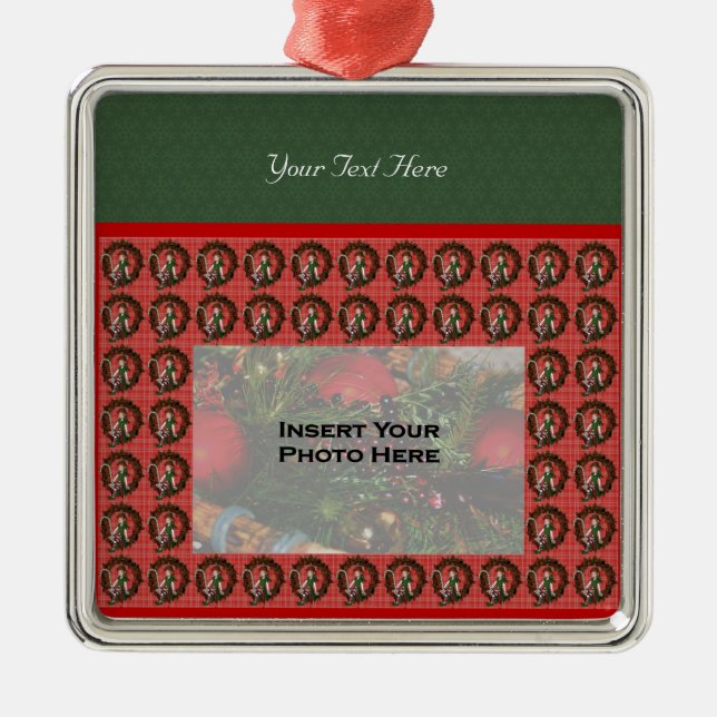 Mignonne fille Elf Wreath Ornement photo de vacanc (Devant)