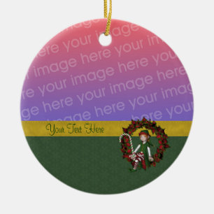 Mignonne fille Elf Wreath Ornement photo de vacanc