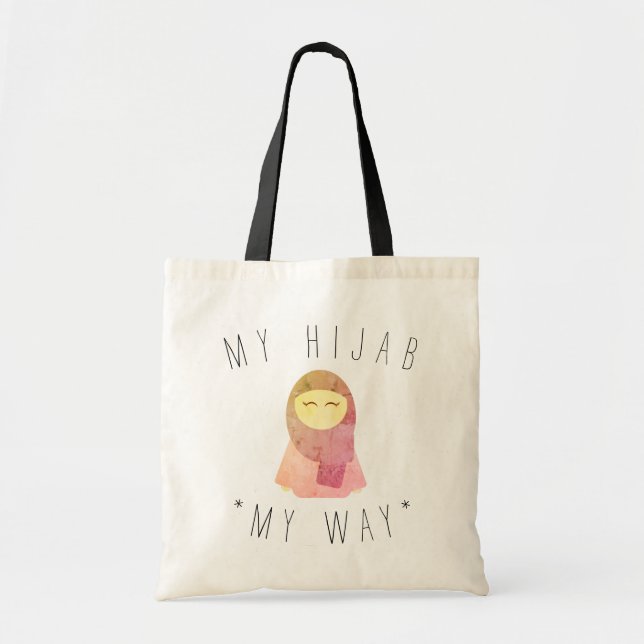 mignonne fille musulmane avec sac fourre-tout hija (Devant)