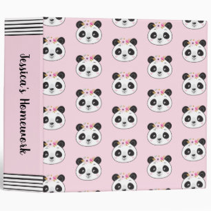 Mignonne fille rose Panda visage Classeur de l'éco