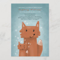 Mignonne Foxes Maman Avec Invitation Baby shower