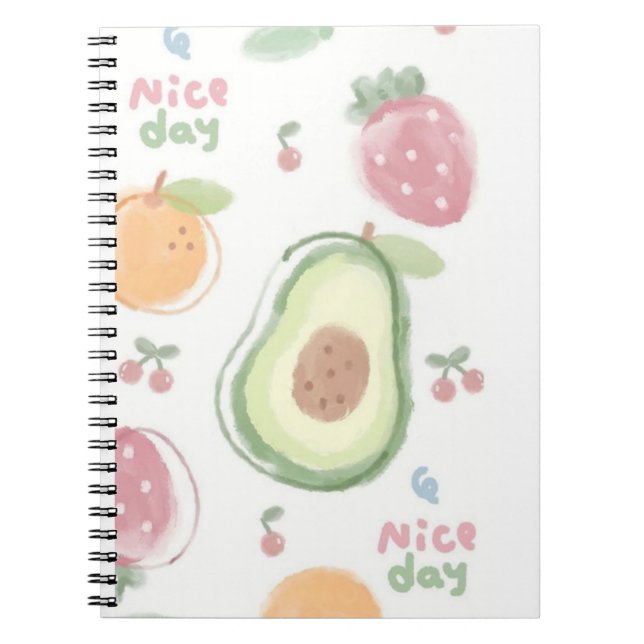 mignonne fraise joli jour journal carnet (Devant)
