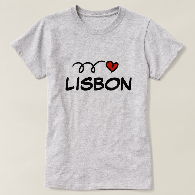 Mignonne I heart T-shirt Lisbonne pour femmes (Design devant)