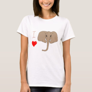 Mignonne J'aime l'éléphant jour T-shirt