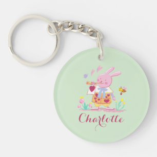 Mignonne lapin de Pâques dans Jardin Oeuf Motif Ve