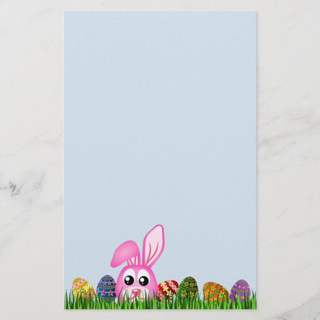 Mignonne lapin de Pâques et Oeufs en Papeterie en  (Devant)
