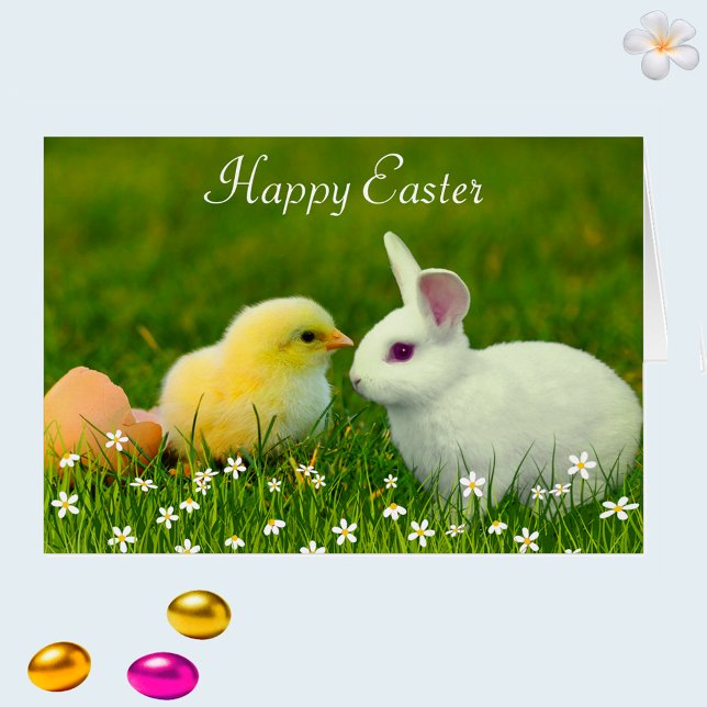 Mignonne lapin de Pâques & poussette avec fleurs (Créateur téléchargé)