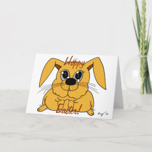 Mignonne Lapin Gras "Pâques Vermeuses !" Carte