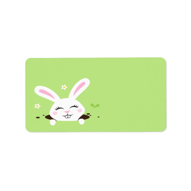 Mignonne lapin lapin regardant dehors étiquette vi (Devant)