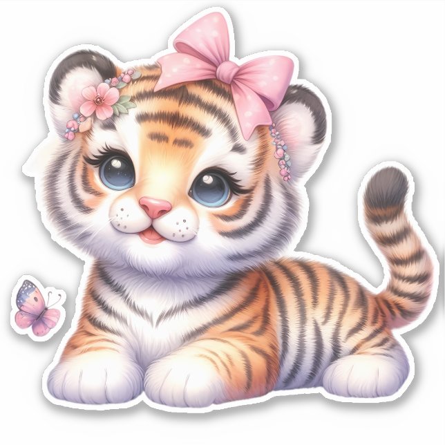 Mignonne-Le ! Sticker de scrapbooking Tiger person (Devant)