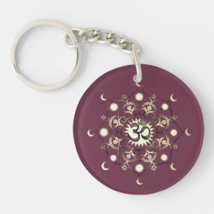 Mignonne Lune Fleur Mandala Om Citation Or Purple