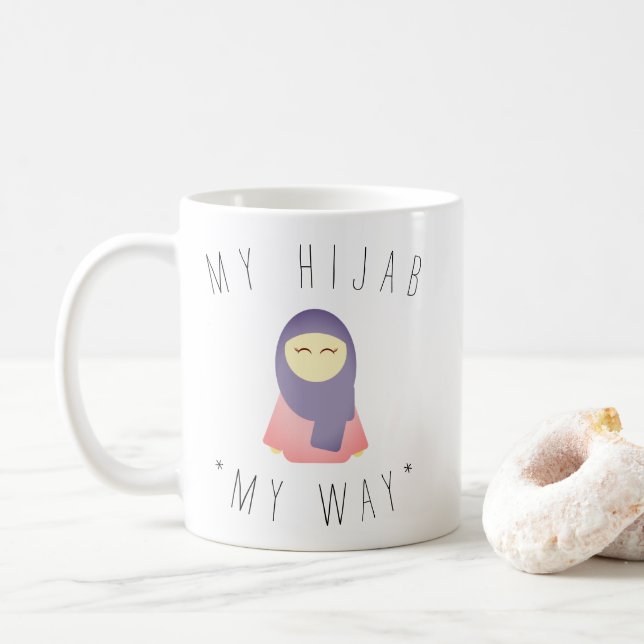 mignonne ma tasse de café hijab fille musulmane ro (Avec donut)
