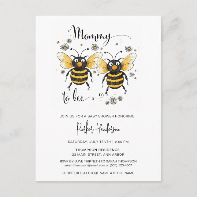 Mignonne Maman À Être Baby shower Invitation (Devant)