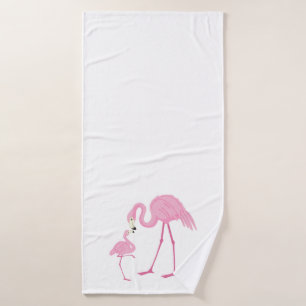 Mignonne maman et bébé aquarelles flamingo