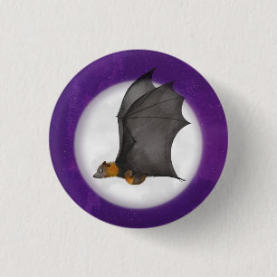 Mignonne maman et bébé chauve-souris badge rond