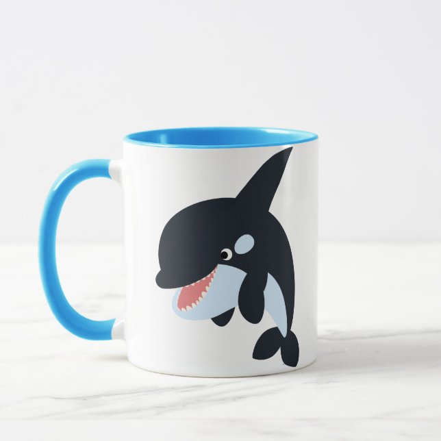 Mignonne Merry Cartoon Killer Whale Mug (Gauche)