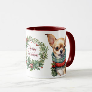 Mignonne Merry Chihuahua Chien Mug Christmas Mug