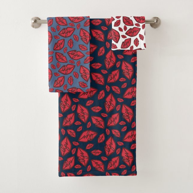 Mignonne Motif de lèvres amusantes mélangé (En situation)