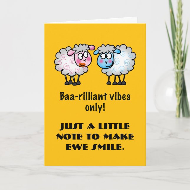 Mignonne Mouton Note Penser À Votre Carte (Devant)