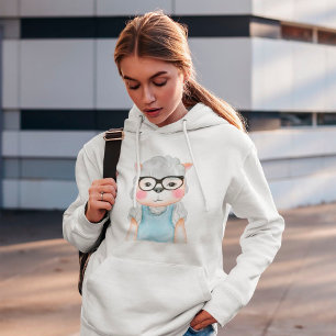 Mignonne Mouton Portant des lunettes Sweat - shirt