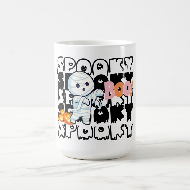 Mignonne Mug de maman d'Halloween - Éffrayant "Boo (Centre)