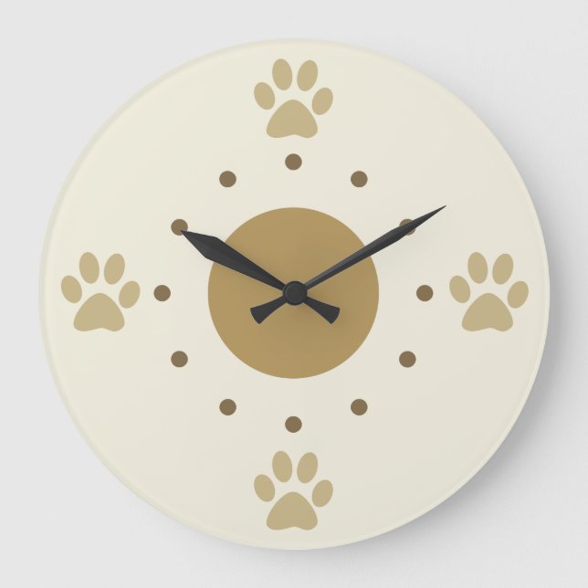 Mignonne pattes de chien Horloge murale (Recto)