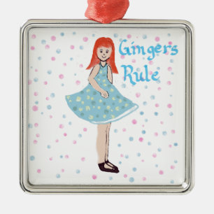 Mignonne Petite Fille "Gingers Rule" Ornement