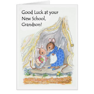 Mignonne Petite Souris Bonne Chance Nouvelle École
