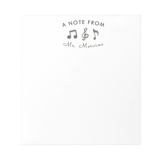 Mignonne professeur de musique bloc-notes stationn (Devant)