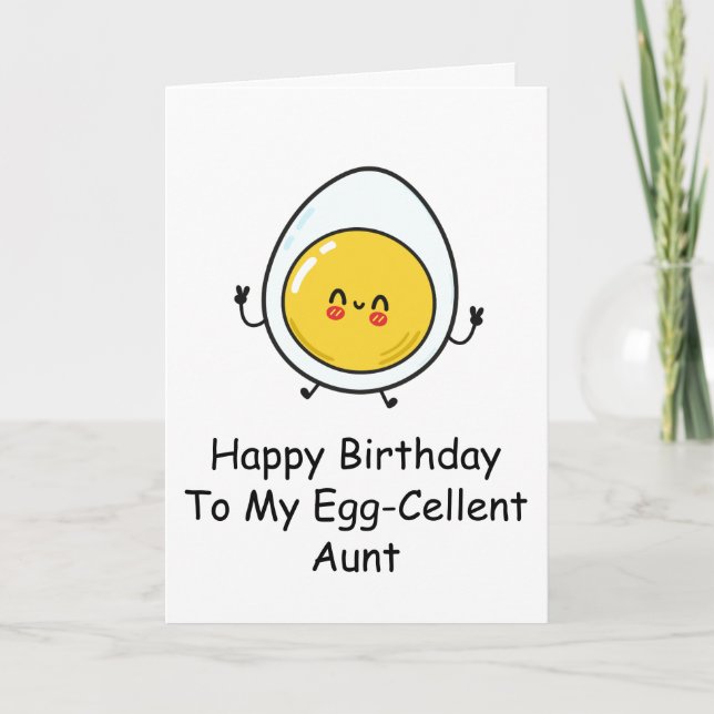 Mignonne puns d'oeuf drôle de tante cartes d'anniv (Devant)