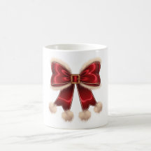 Mignonne rouge Noël Coquette Bow Christmas Mug