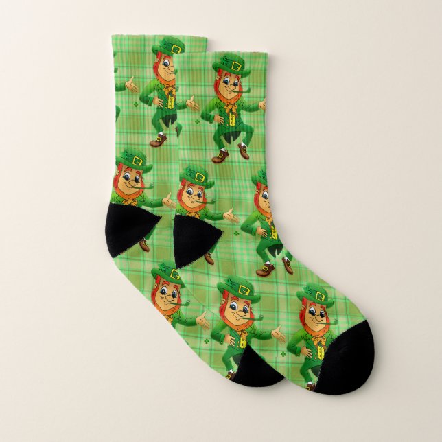 Mignonne Saint Patrick's Day Green Plaid Leprechau (Paire)