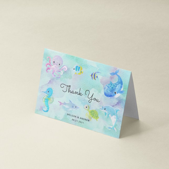 Mignonne sous le Carte de remerciements du Baby sh (Créateur téléchargé)