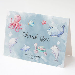 Mignonne sous le Carte de remerciements du Baby sh