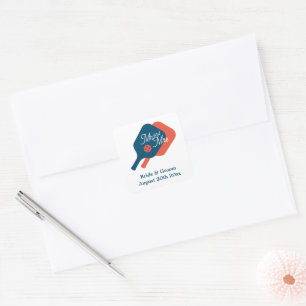 Mignonne stickers de mariage Mr et Mrs pickleball