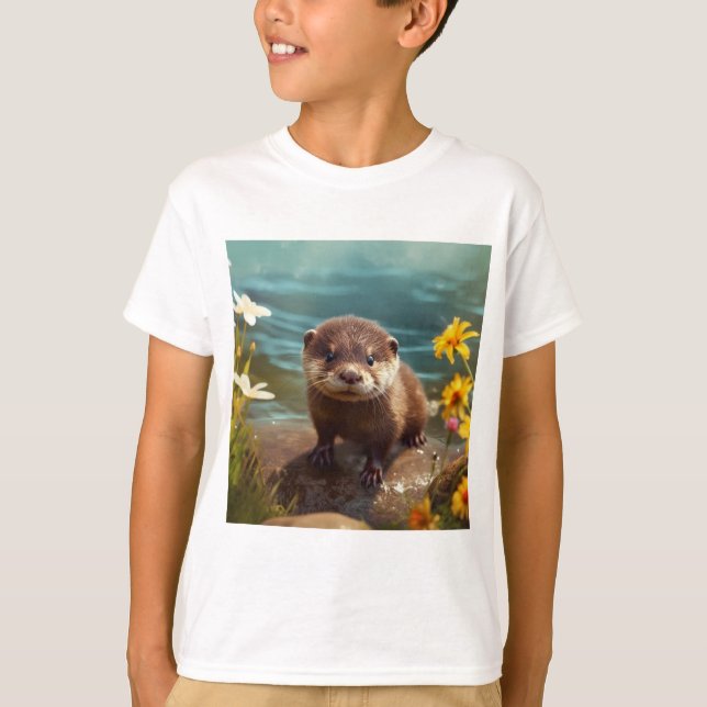 Mignonne T-Shirt de loutres de mer - Mignonnes che (Devant)