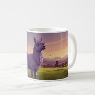 mignonne tasse de café en lama mauve